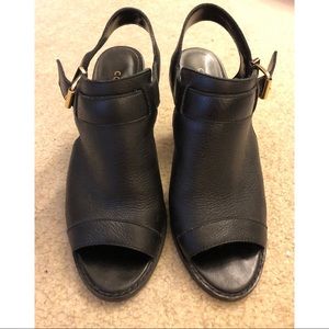 Cole Haan peep toe leather booties